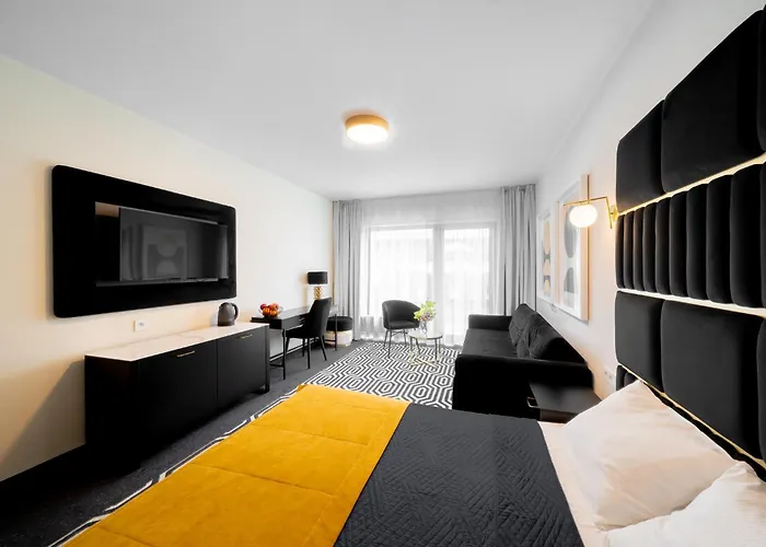 Apartment Rosa-modern 29m2 Ac, Netflix, Ps4, Pool, Sauna